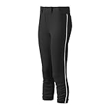 Mizuno Women's Select Belted Piped Pant (Black/White, XX-Large)