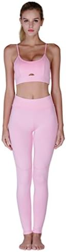 Caopixx Yoga Pants, Women Yoga Tracksuit Set Running Leggings Skinny Hollow Out Vest Stretch Trousers