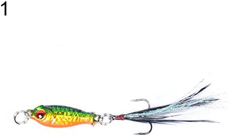 jiyoujianzhuzhuangshigongchengyouxiangongsi 2cm Small Carp Lure 3D Eyes Artificial Alloy Baits Feather Fishing Tackle Tools - #01