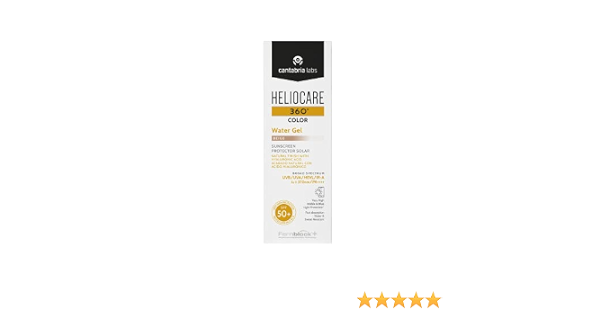 Heliocare 360° Color Water Gel SPF 50+ .- Crema Solar Facial, Fotoprotector  Avanzado, Ultraligera, Hidratante, Pieles Normales y Sensibles, Resistente  al Agua, Color Beige, 50ml : Amazon.es: Belleza
