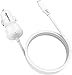 Amazon Basics Straight Cable Lightning Car Charger, 5V 12W, 3 Foot, White
