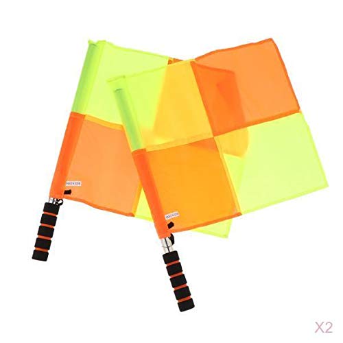 LEIPUPA 2 Pack Soccer Referee Flags Sports Football Linesman Flag - Durable & Long Lasting