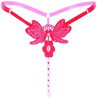 Psychovest Women's Polyester G String Panty with Pearl Front Design, Free Size