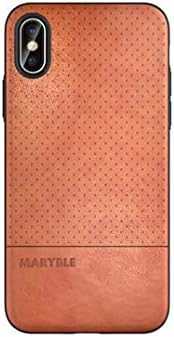 MARYBLE Perforated Design PU Leather Phone Case for iPhone X (2017) / iPhone Xs case (2018) (Brown)