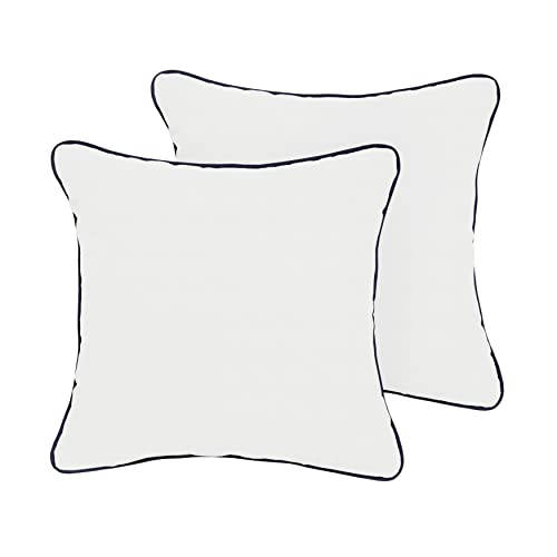 Mozaic Company Sunbrella Indoor/ Outdoor Corded Pillows, Canvas Natural and Can…