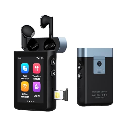 Wooask A9 4G Standalone Translation Earbuds Real Time with ChatGPT, AI Translator Earbuds No Phone Needed Support Calls & Hotspot Sharing, Offline/Online/Photo Translation for Business and Daily Use