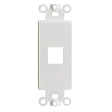 Decora Wall Plate Insert, White, 1 Keystone Jack, Single Gang - Inline UTP Lan Modular Patch Stand Punch Down Panel