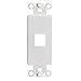 Decora Wall Plate Insert, White, 1 Keystone Jack, Single Gang - Inline UTP Lan Modular Patch Stand Punch Down Panel