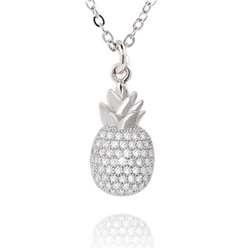 COZLANE Delicate Pineapple CZ Pave Pendant Necklace Silver/Gold/Rose Gold Small Necklaces Charm Jewelry for Women Girls