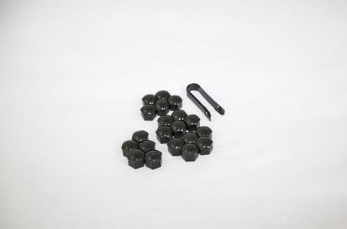 20 Pcs 17mm Car Wheel Lug Bolt Nut Covers Caps Gloss Black + Tool Audi Vw