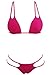 HOTAPEI Womens Bikinis Vintage Strappy Sexy Cut out Bathing Suit Rosy Large