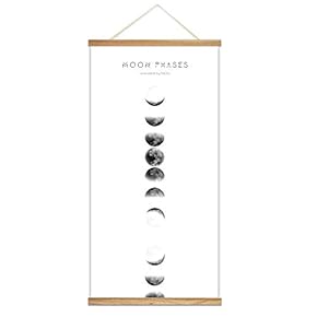 Wooden Framed Hanging Poster Nordic Style Nature Landscape Wall Picture Canvas Artwork for Home Decoration Ready to Hang - 18"x36"