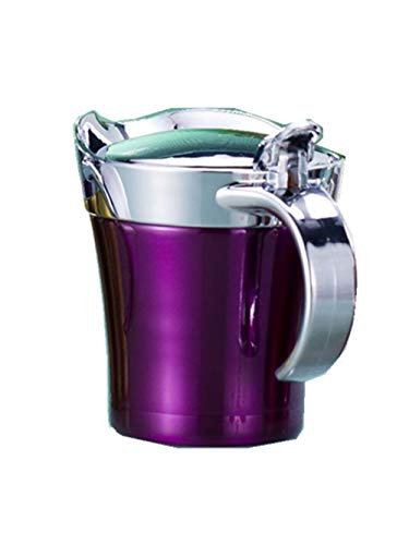 Stainless Steel Gravy Boat Sauce Jug - Double Wall Insulated Steak Sauce Pot with Hinged Lid for Thanksgiving Dinner (14 Ounce) (Purple) - Thumbnail 3