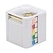 All-in-One Pop-up Note & Roll Sticky Note Dispenser Assorted Index Flag Dispenser Paper Clip Tub Desk Organizer (Light Grey)