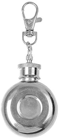 Boosty 1oz Portable Stainless Steel Hip Flasks Keychain Flagon Jar Wine Whisky Pot Drink Ware Key Ring Travel Whisky Alcohol Bottle Silver