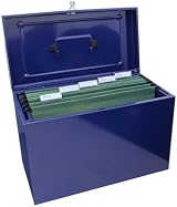Cathedral A4+ Steel File Box with Starter 5 Suspension Files Blue view 2