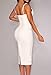 ZKESS Women's Sleeveless/Long Sleeve Plunging V Neck Cocktail Bodycon Dress (Large Size, White)