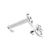 Micropromo 4 pcs 16 Gauge Surgical Steel Cubic Zircon Love/ Star/ Square/ Round Shape Labret Lip Rings Ear Earlet Tragus Nail Earrings Studs