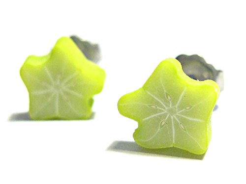 Tiny Starfruit Stud Earrings - Tiny Food Jewelry