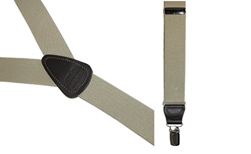 CTM Men's Big & Tall Elastic Clip End Premium Solid Suspenders, Black