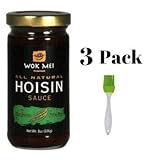 Wok Mei Gluten Free Hoisin Sauce, 8oz (3 Pack) Bundled with Silicone Basting Brush in a Prime Time Direct Sealed Bag