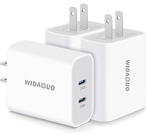 USB C Wall Charger 40W, 3Pack Dual Port USB-C Charger Block PD