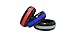 Lucky Rings 3 Pack - Striped Silicone Wedding Band - Silicone Wedding Ring - Middle Line - Blue, Grey, Red - Size 10 (10)