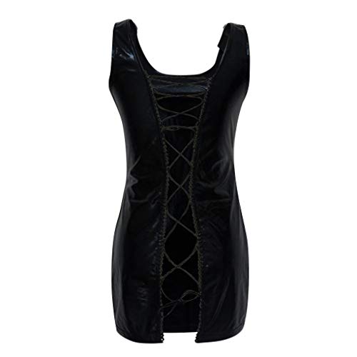 Damen Wetlook Leder Bodysuit Brust Harness PU Halsband Erotik String Body Kreuzgurte Unterwäsche Sexy Ouvert Lack… – Bild 5