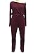 Fixmatti Women's Casual Long Sleeve Ripped Sport Jumpsuits Romper Ruby XL