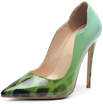 green leopard print heels