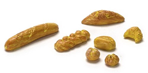 Dollhouse Miniature 7 Piece Set of Assorted Breads by Falcon Miniatures