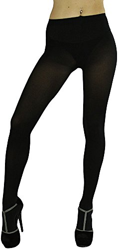 ToBeInStyle Women's Opaque Full Footed Panty Hose Leggings Tights Hosiery - Black - One Size: Regular