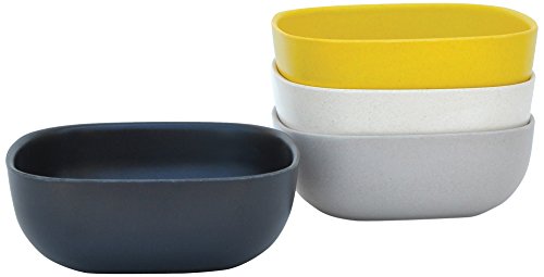 Biobu [by Ekobo] 24 oz Gusto Bowl Set, Small, Black/Stone/White/Lemon