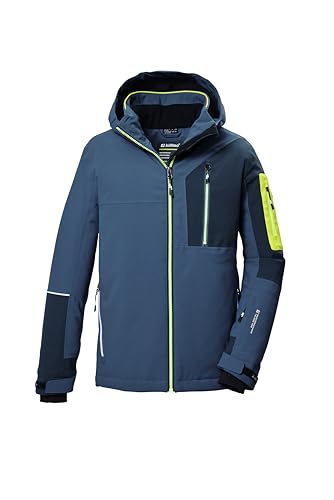 killtec Garçon Veste de ski/veste fonctionnelle avec capuche et jupe pare-neige KSW 391 BYS SKI JCKT, ocean, 140, 42100-000