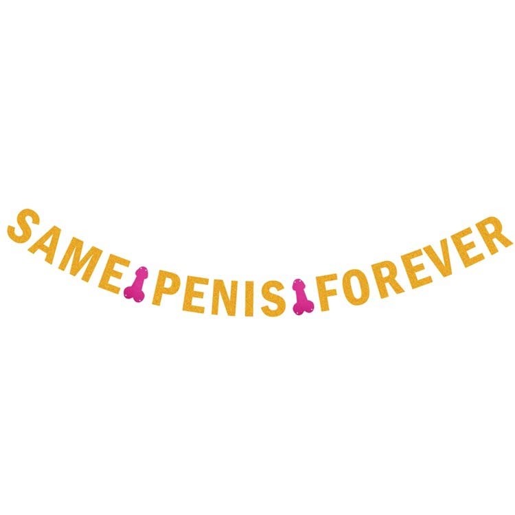 Happium Same Pines Forever Gold Glitter Garland for Bachelorette Party Bridal Shower Decorations