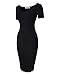 TAM WARE Women's Sweetheart Short Sleeve Midi Dress TWCWD053-D065-BLACK-US M