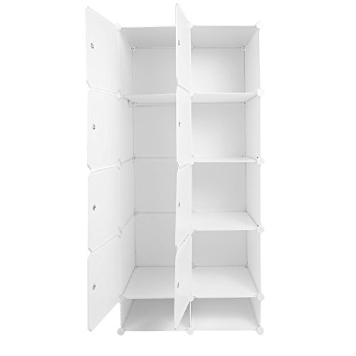 Benlet Portable Wardrobe Closet for Bedroom Clothes Armoire Dresser Cube, DIY Storage Organizer with Doors, Ideal Storage Organizer Cube for Clothes, Books, Toys, Towels (2 Column 5 Layer)