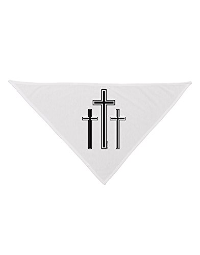 TooLoud Three Cross Design - Easter Printed White Dog Bandana 26"