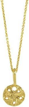 London Manori Sand Dollar Pendant with 14k Gold Vermeil Chain 18"