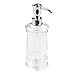 InterDesign Bristol Liquid Soap & Lotion Dispenser Pump for Kitchen or Bathroom Countertops, Clear/Chrome