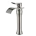 Senlesen Waterfall Spout Single Handle Bathroom Sink Vessel Faucet Mixer Tap Lavatory Faucets Tall Body Brushed Nickel