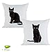 Pet Cat Cushion Cover Cotton Linen 2pcs 45x45cm with 1pcs Folding Bowl Set of 3 (Cat C)thumb 1