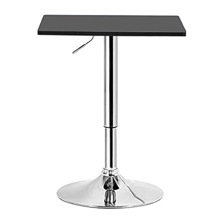eSituro SBST0094 1 x Bartisch Esstisch Küchentisch Stehtisch, höhenverstellbar & 360° drehbar, Tischplatte 60x60 cm, Schwarz