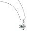 925 Sterling Silver Inlay Dangling Sea Turtle Pendant Necklace for Women, 18 Inches Chain