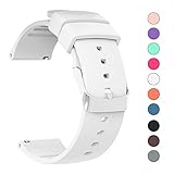 IELIELE Compatible 20mm Watch Band, Waterproof Replacement Wristbands Straps for Samsung Gear S2 Classic/Withings (Nokia) Steel HR 40mm/ Galaxy Watch 42mm (White, 20mm)