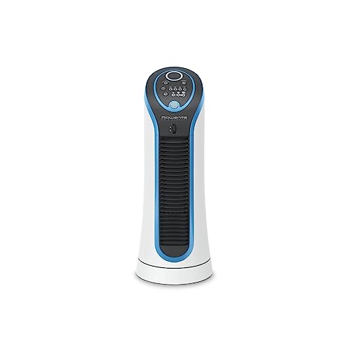 Rowenta Eole Compact Ventilateur colonne, Programmable, Orientation de la grille réglable, Fraîcheur est inégalée, Ajustement de la vitesse à la température, Silencieux, Léger, Arrêt auto VU6210F0