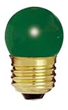 Bulbrite 702407 - 7.5S11G - Green 7.5 Watt S11 Light Bulb, 130 Volt Long Life, Medium Base