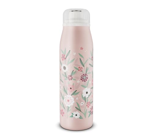 alfi Kids ISO Bottle 500 ml, Pink Pastel, Children's Insulated Drinking Bottle, Stainless Steel, Completely Leak-proof with Screw Cap, Keeps Hot for 12 Hours, Cold for 24 Hours, Drinking Bottle for Carbonated Drinks, BPA-Free