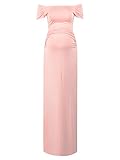 BlackCherry Women's Off Shoulder Short Sleeve Maternity Casual Maxi Dress