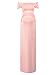 Women's Off Shoulder Short Sleeve Ruched Side Slit Bodycon Maternity Maxi Dress Antique Pink